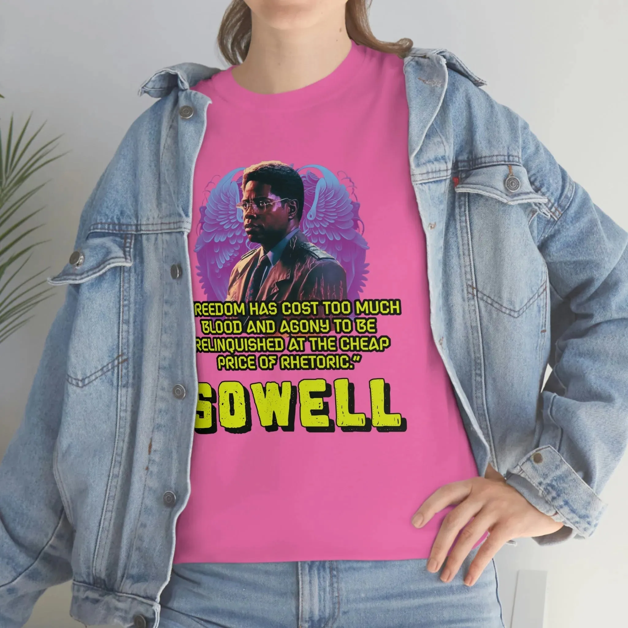 "Blood of Freedom" Thomas Sowell Synthwave T-shirt