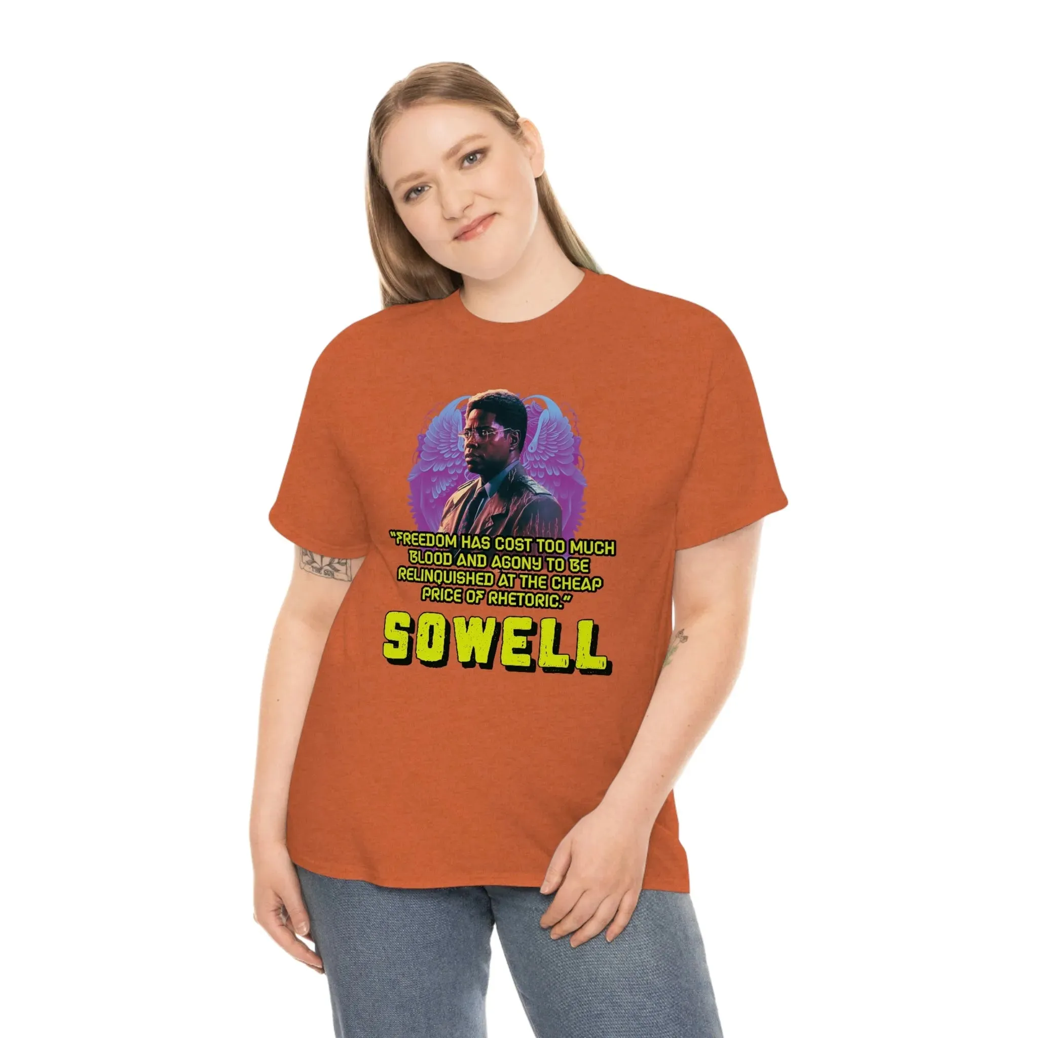 "Blood of Freedom" Thomas Sowell Synthwave T-shirt