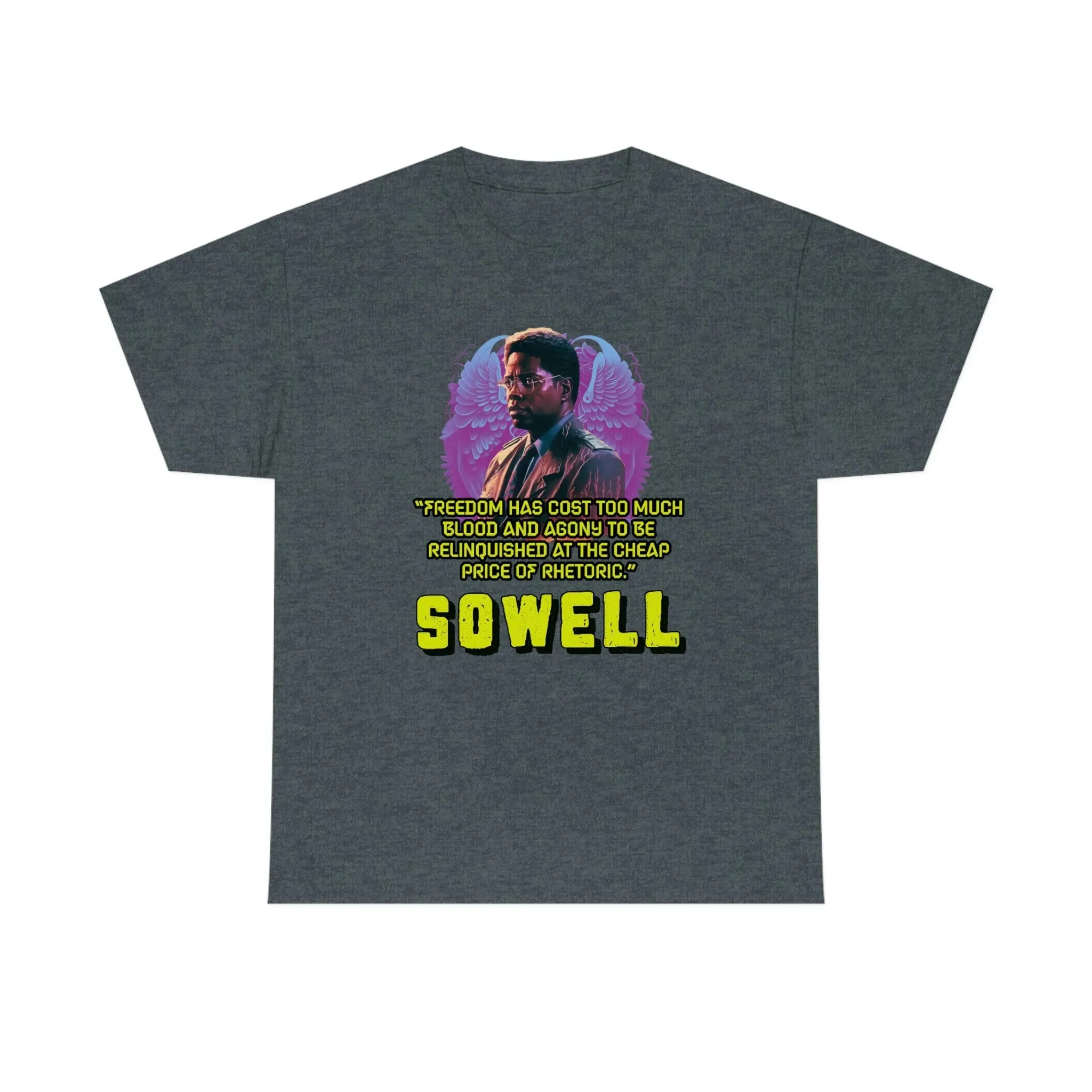 "Blood of Freedom" Thomas Sowell Synthwave T-shirt