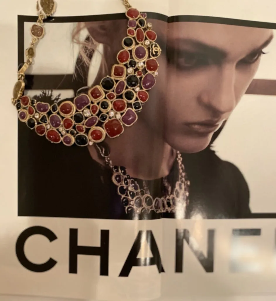 Rare Chanel 08A 2008 Fall Gripoix multicolor collar Necklace