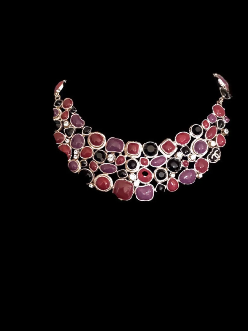 Rare Chanel 08A 2008 Fall Gripoix multicolor collar Necklace