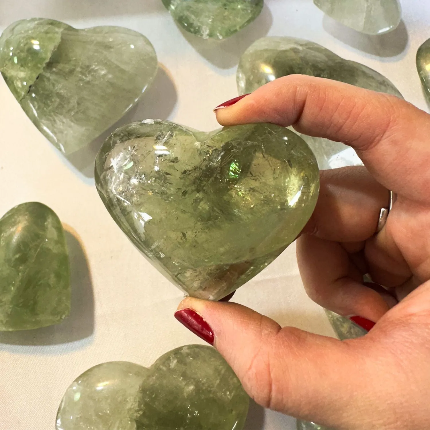 Rare Prasiolite Heart