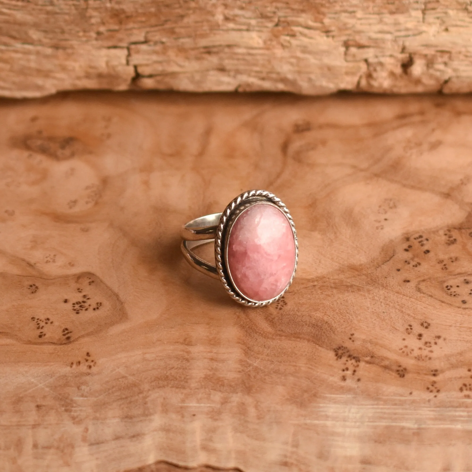 Ready to Ship - Boho Ring Rhodochrosite - .925 Sterling Silver Ring - Silversmith Ring - Rhodochrosite Ring