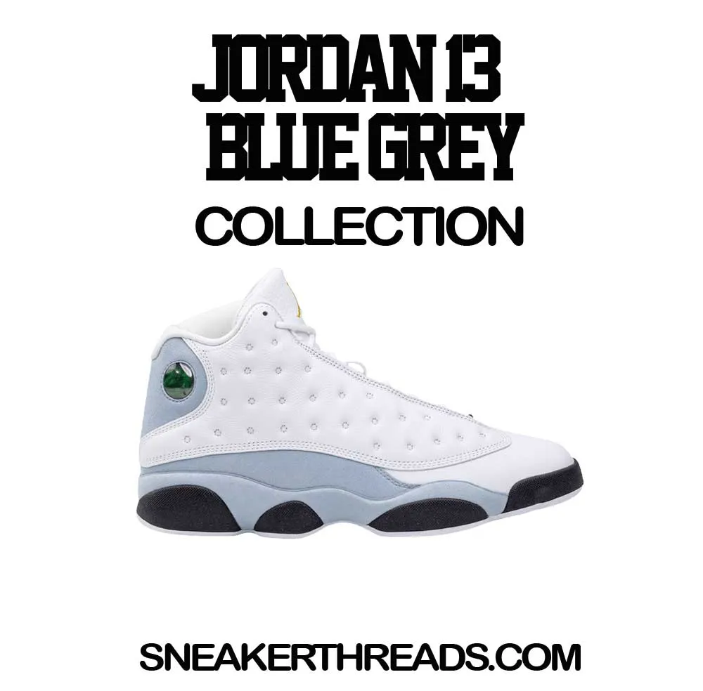 Retro 13 Blue Grey Shirt - Raging Face - Light Blue