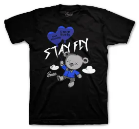 Retro 9 Racer Blue Shirt - Money Over Love - Black