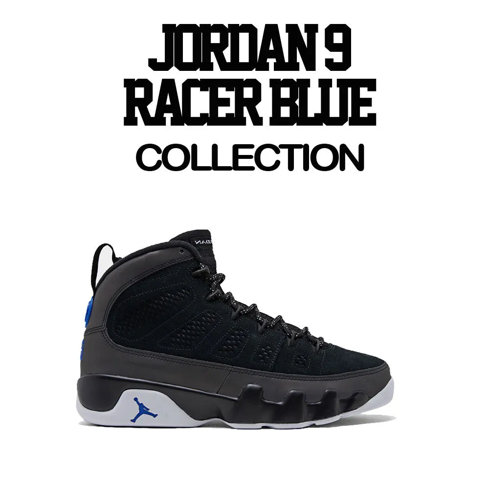 Retro 9 Racer Blue Shirt - Money Over Love - Black