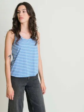 Rose Organic Cotton Striped Tank Top | Blue