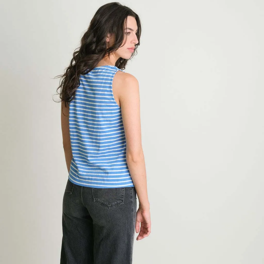 Rose Organic Cotton Striped Tank Top | Blue