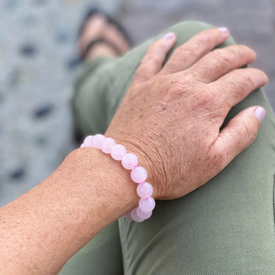 Rose Quartz Bracelet for Compassion, Gratitude and Healing Your Heart