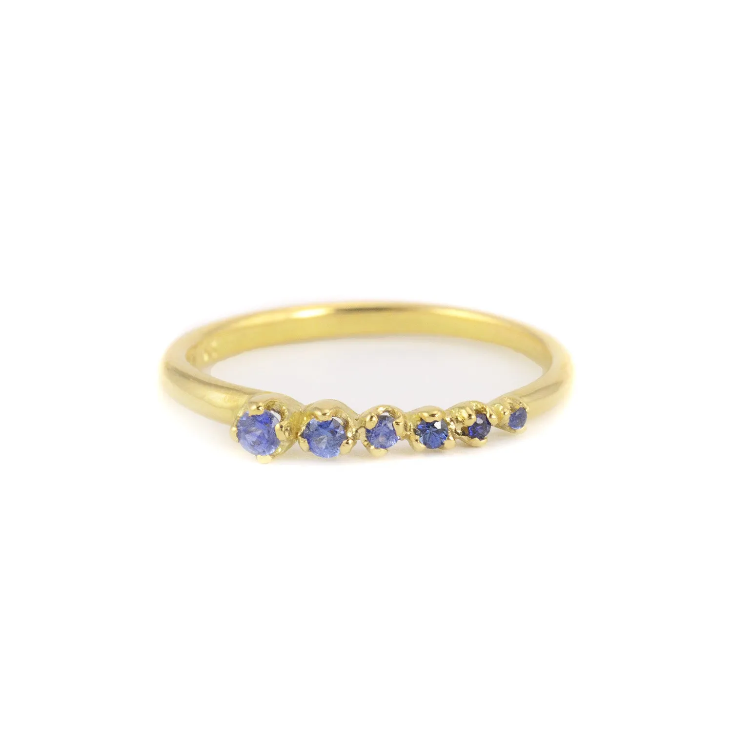 Six Blue Sapphire Ring by N A