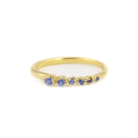 Six Blue Sapphire Ring by N A