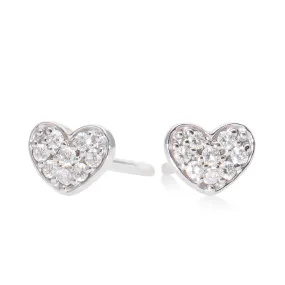 Small Diamond Heart Earring White Gold