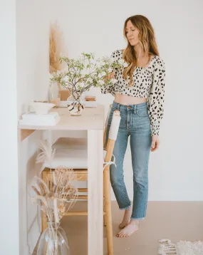 Smocked Cropped Top | Spots Dots