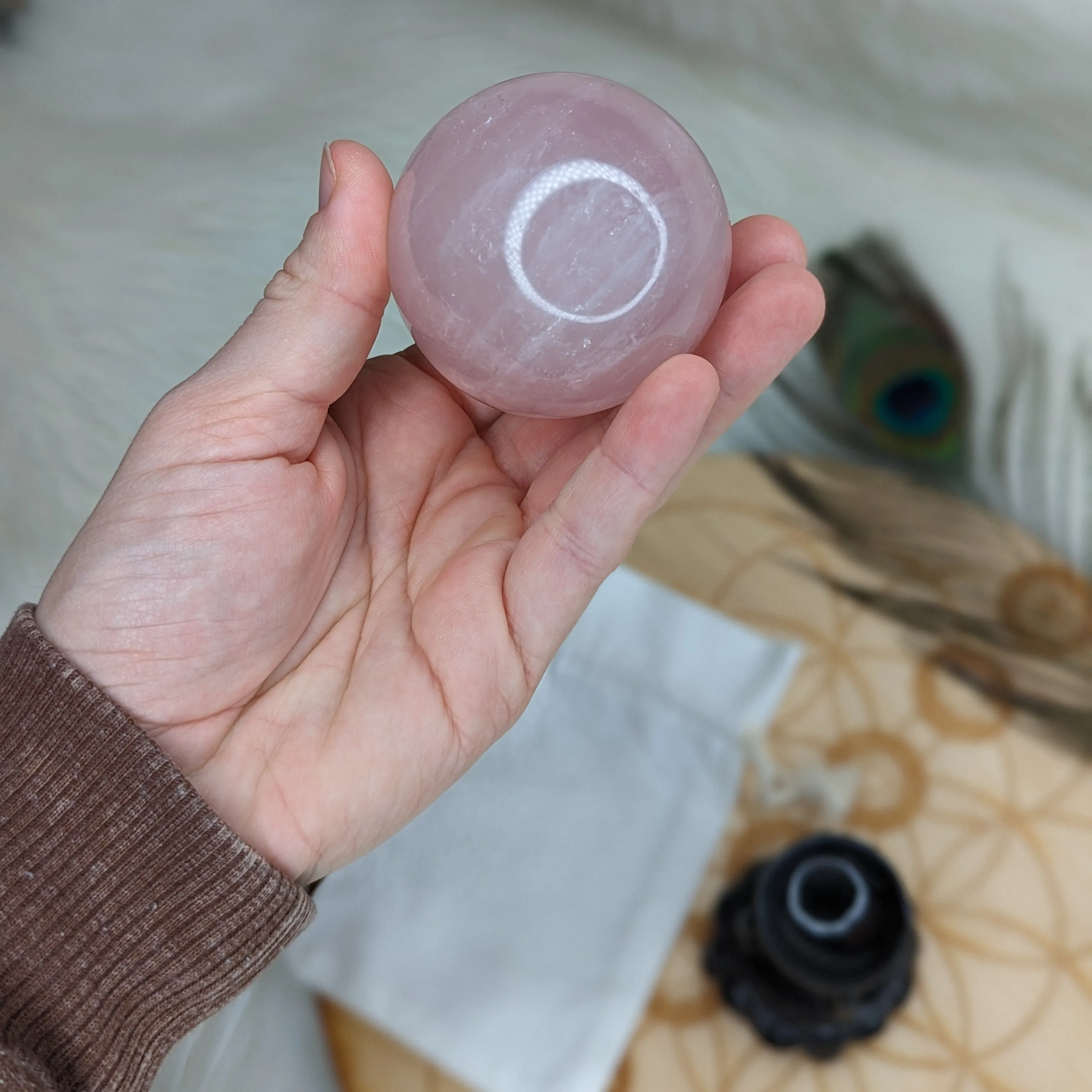 Soft and Soothing Energy~  Rose Quartz Sphere~