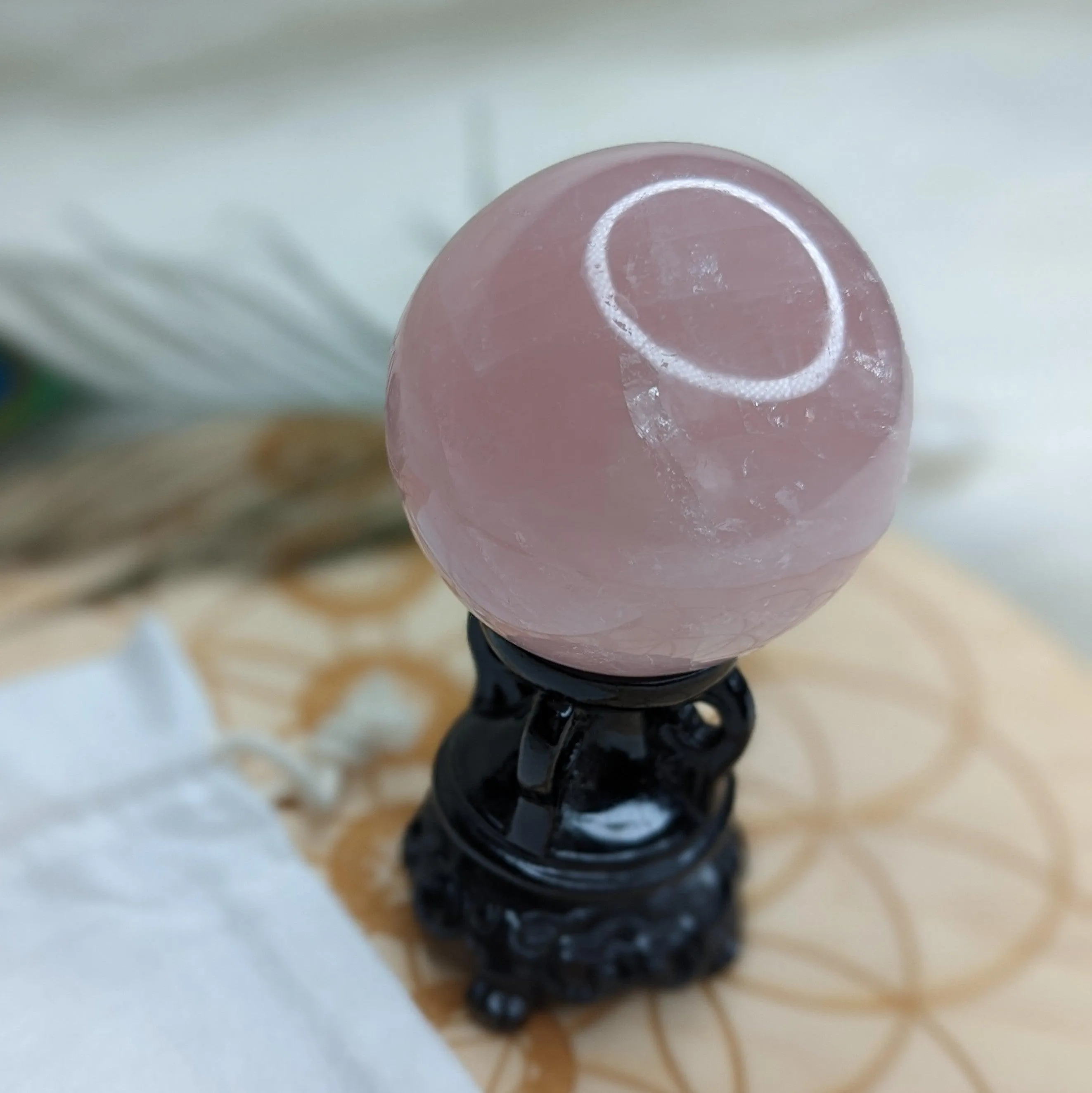 Soft and Soothing Energy~  Rose Quartz Sphere~