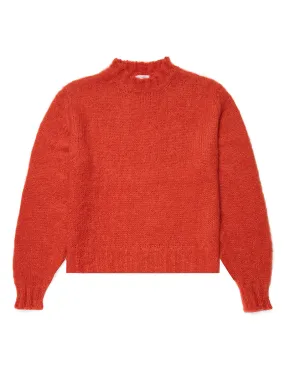 Sunspel Womens Mohair Silk Crew Neck Jumper Magma