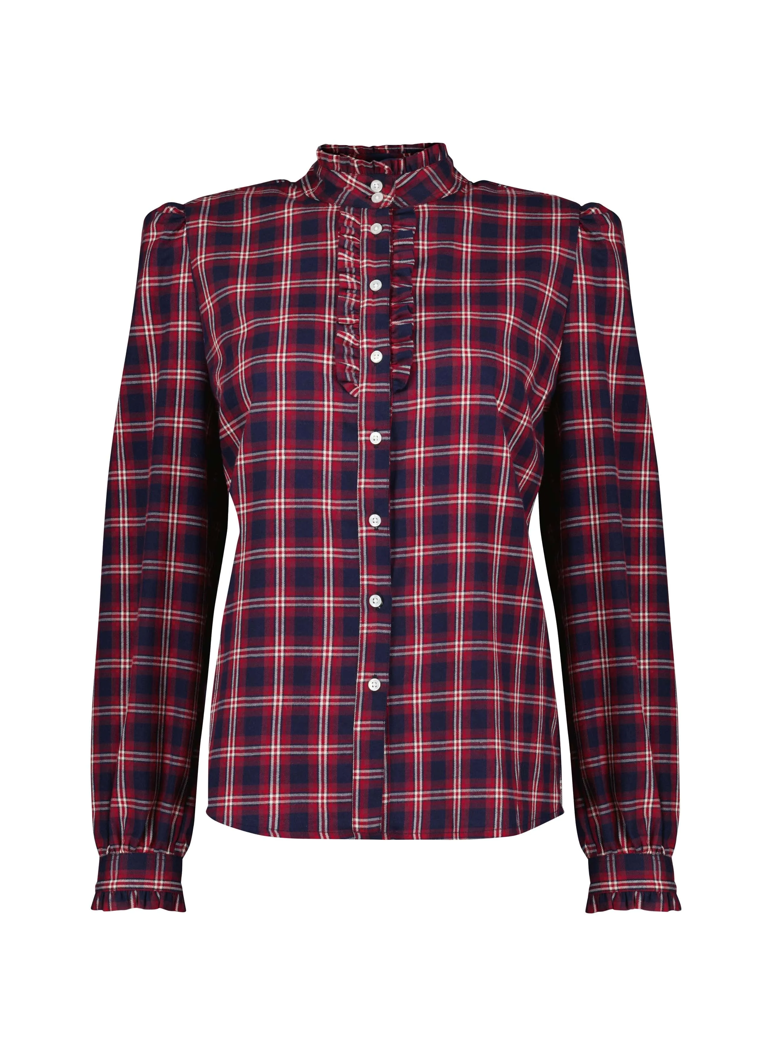 Taneya Organic Cotton Blouse | Red Check