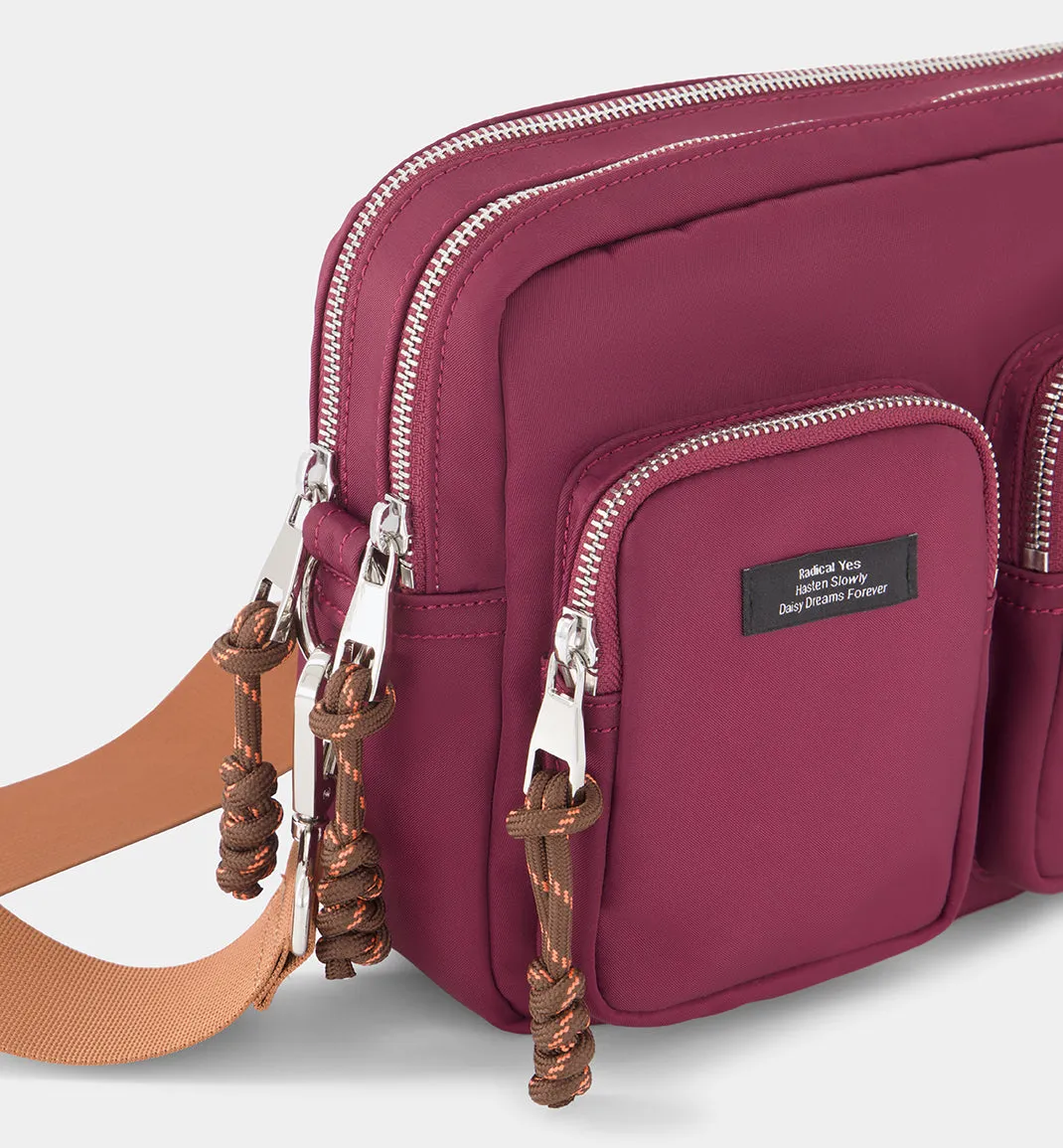 The Messenger Recycled Nylon Pocket Bag | Rusty Magenta