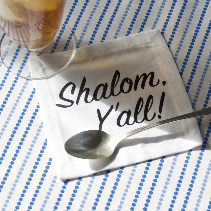 The Shalom Y'all Cotton Coaster