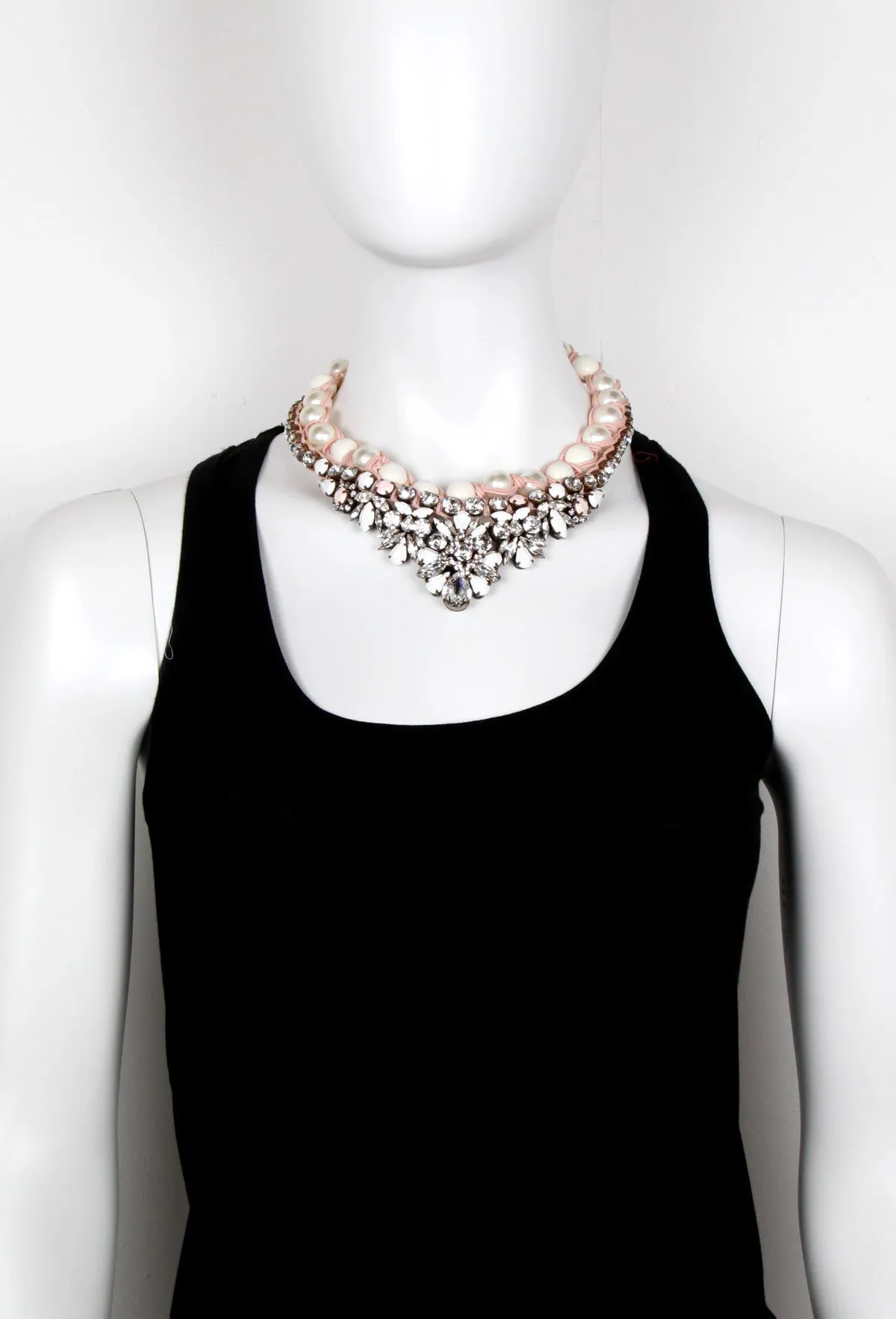 Theresa Cystal & Faux Pearl Necklace