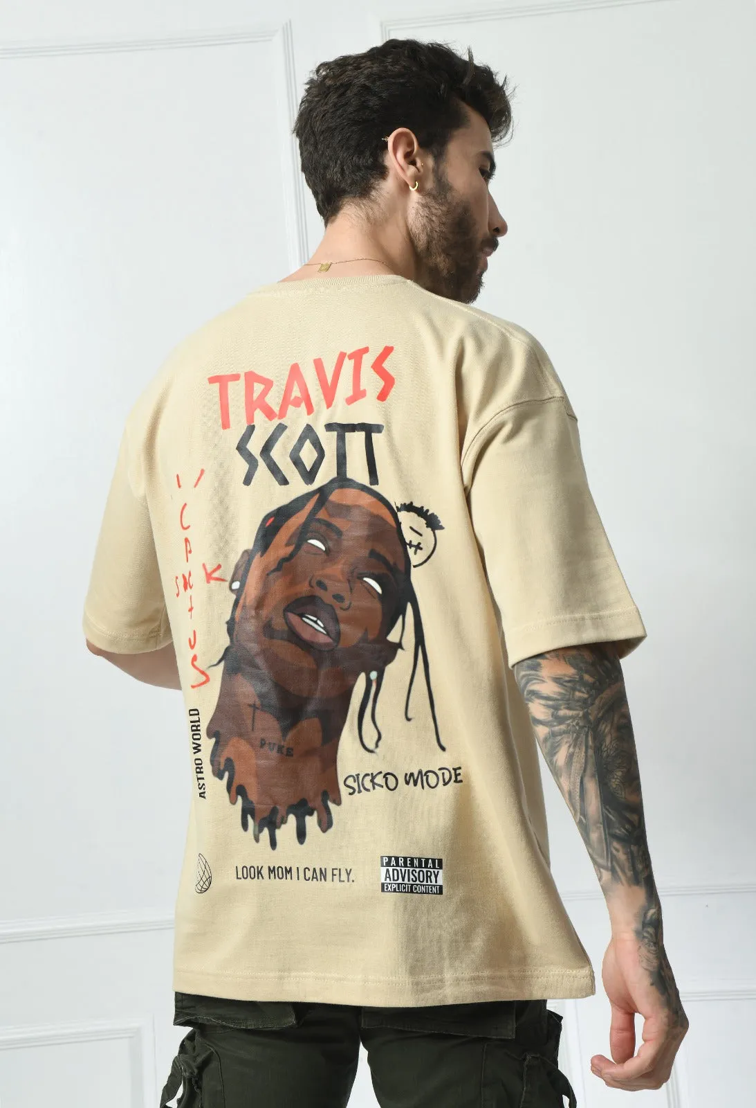 Travis Scott Oversized T-shirt - Beige