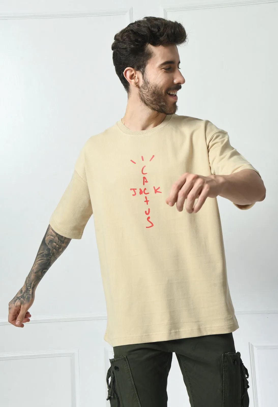 Travis Scott Oversized T-shirt - Beige