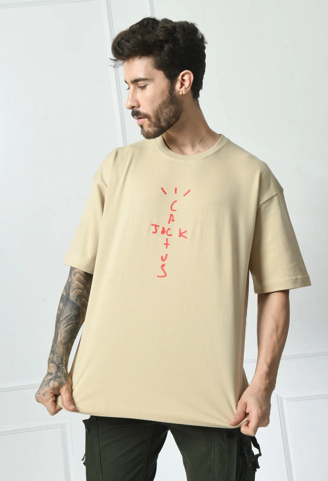 Travis Scott Oversized T-shirt - Beige