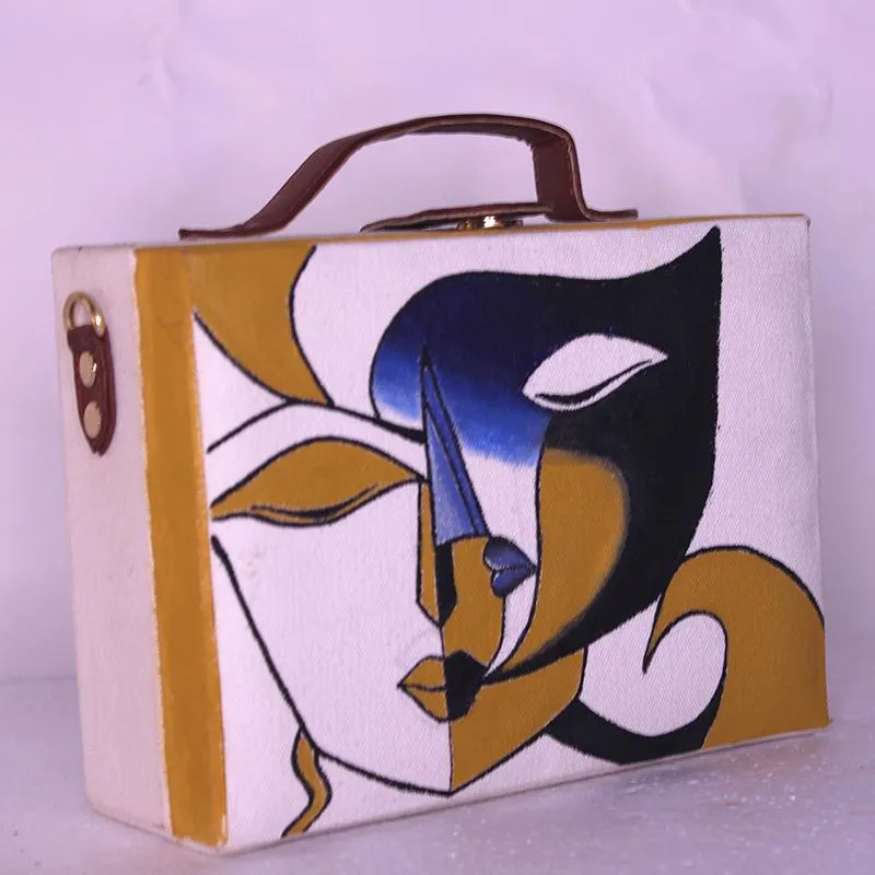 Two Faces Hand-painted Sling Bag