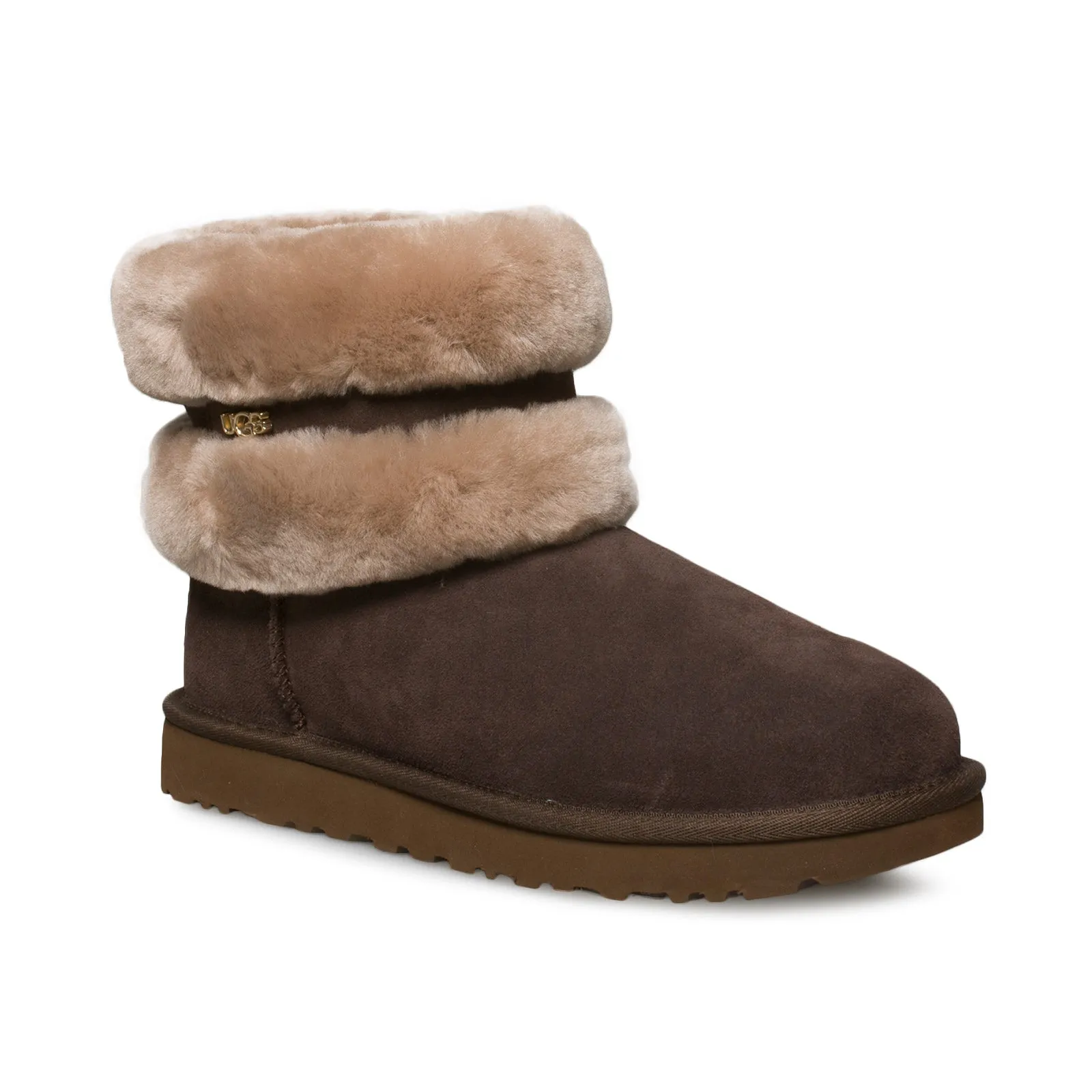 UGG Fluff Mini Belted Burnt Cedar Amphora Boots - Women's