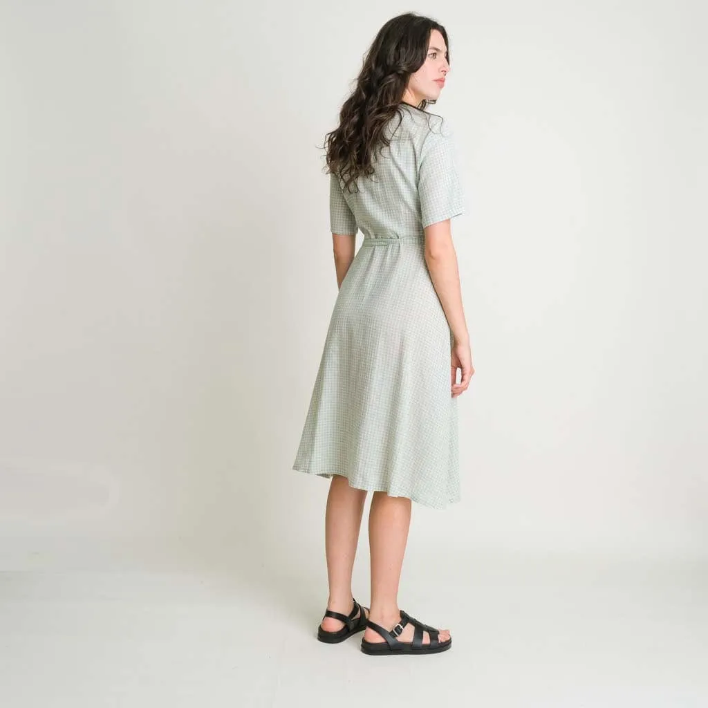 Valeria Cotton & Linen Wrap Dress | Mint