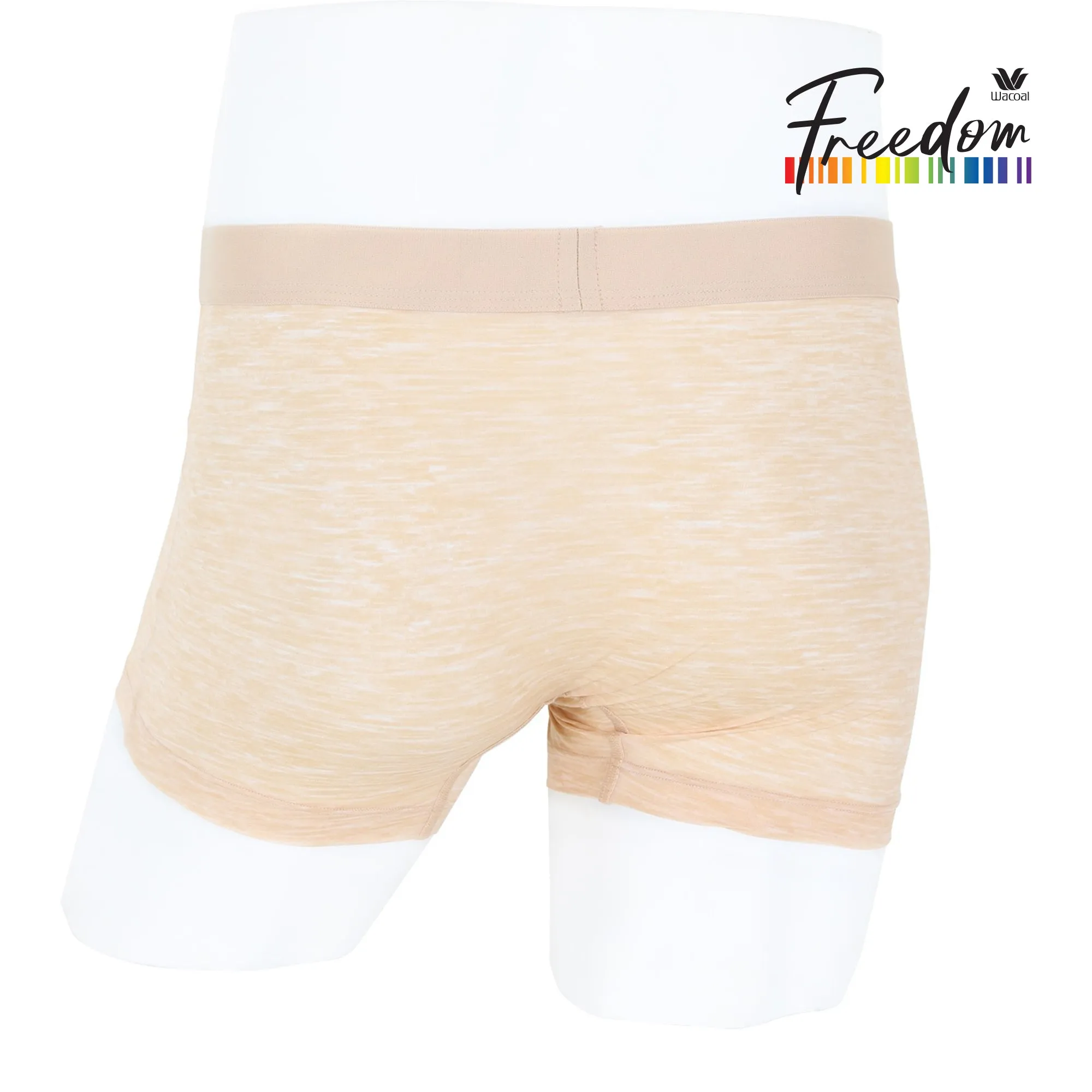 Wacoal Freedom กางเกงใน Boxer พื้นเรียบ (Top dye look)  รุ่น WX2654  สีเนื้อ (NN)