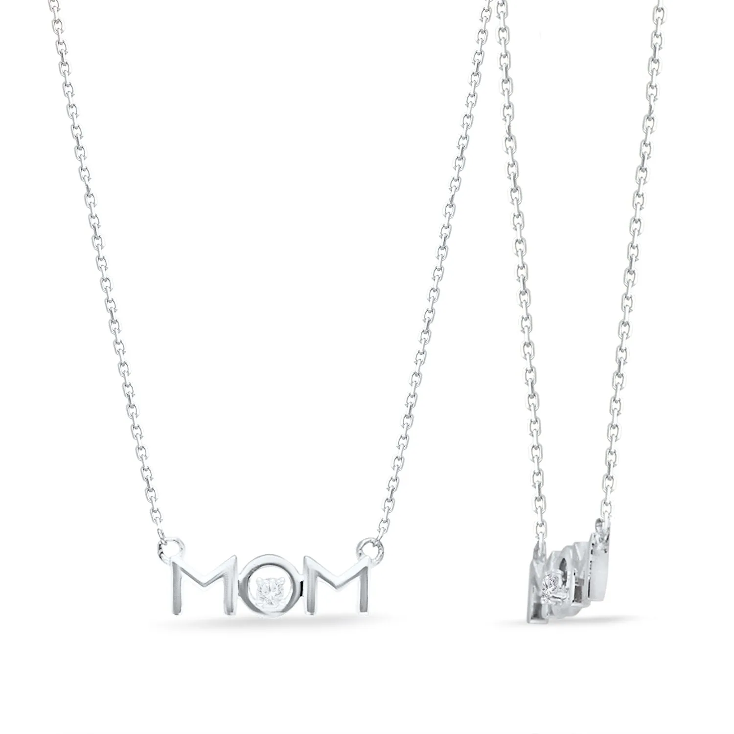 White Gold Diamond Eternal Mom Necklace