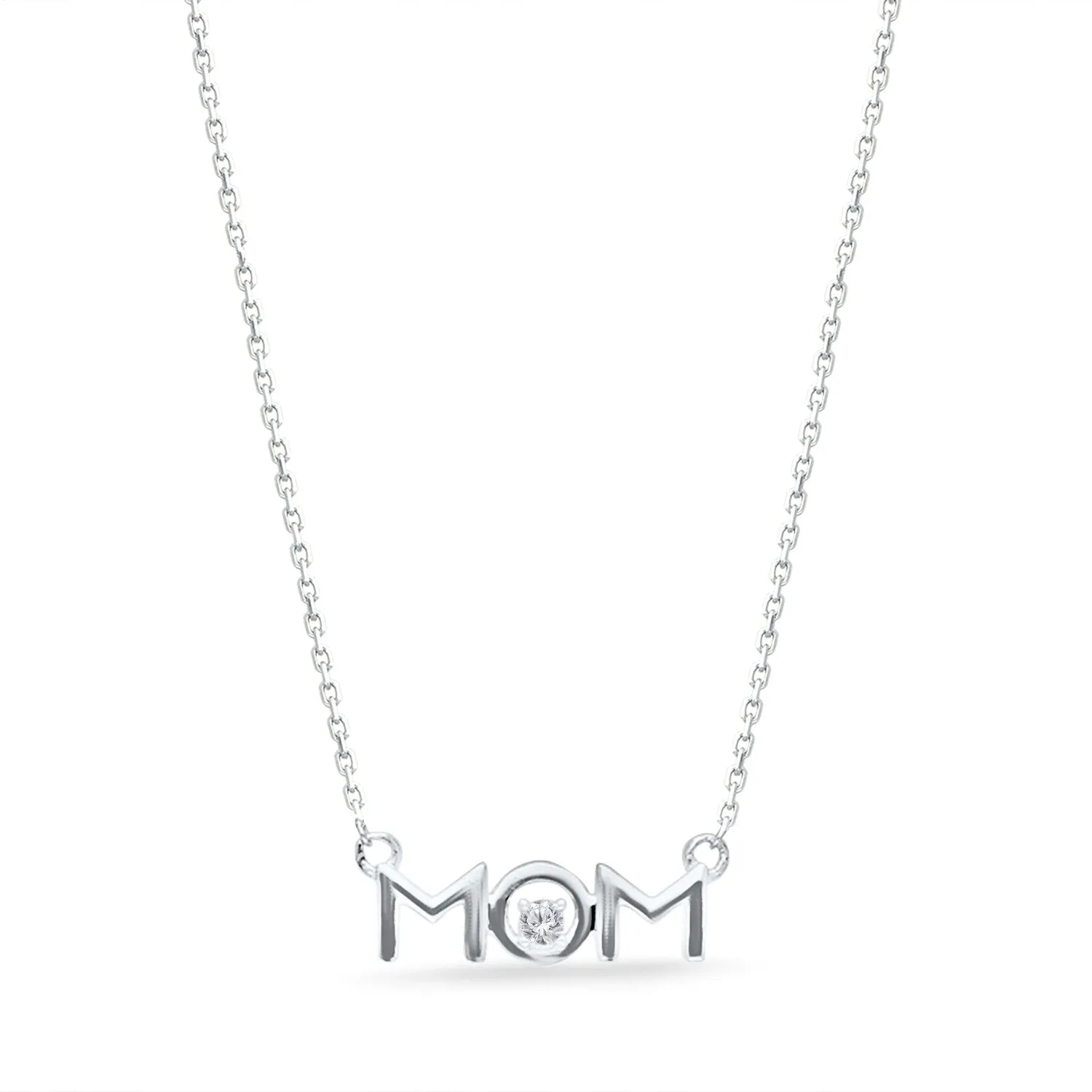 White Gold Diamond Eternal Mom Necklace