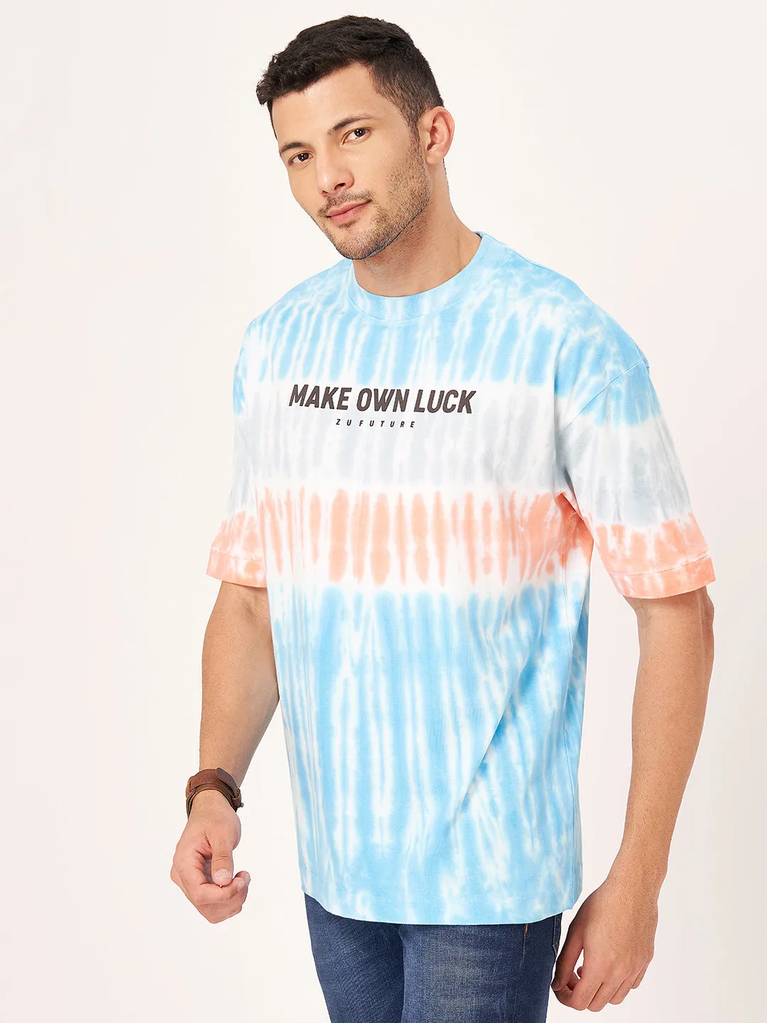 White Half Sleeve Tie Dye T-shirt