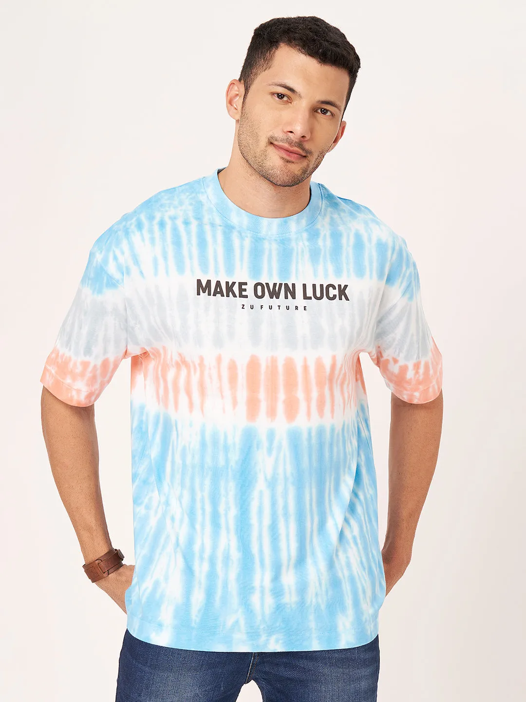 White Half Sleeve Tie Dye T-shirt