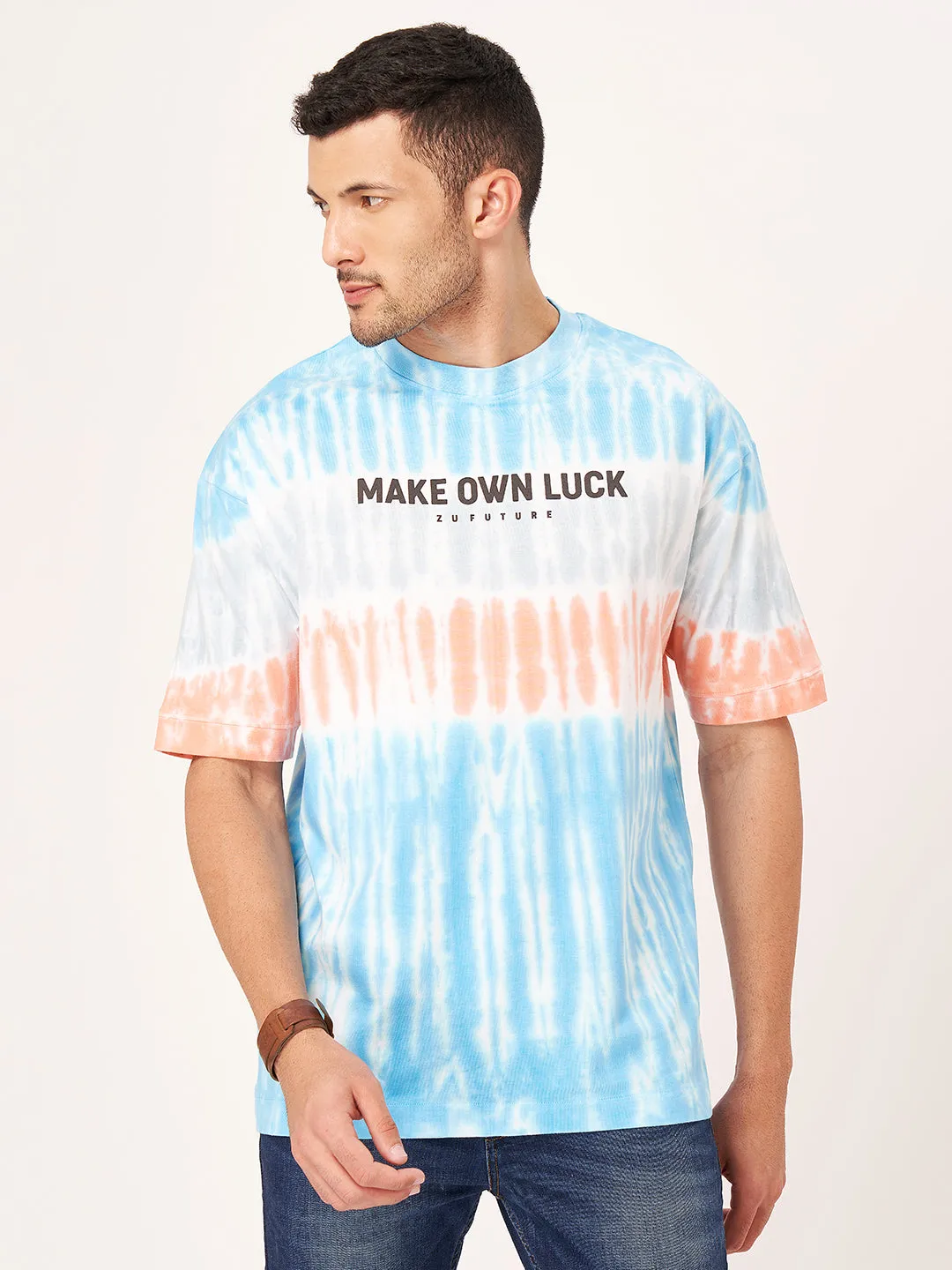 White Half Sleeve Tie Dye T-shirt