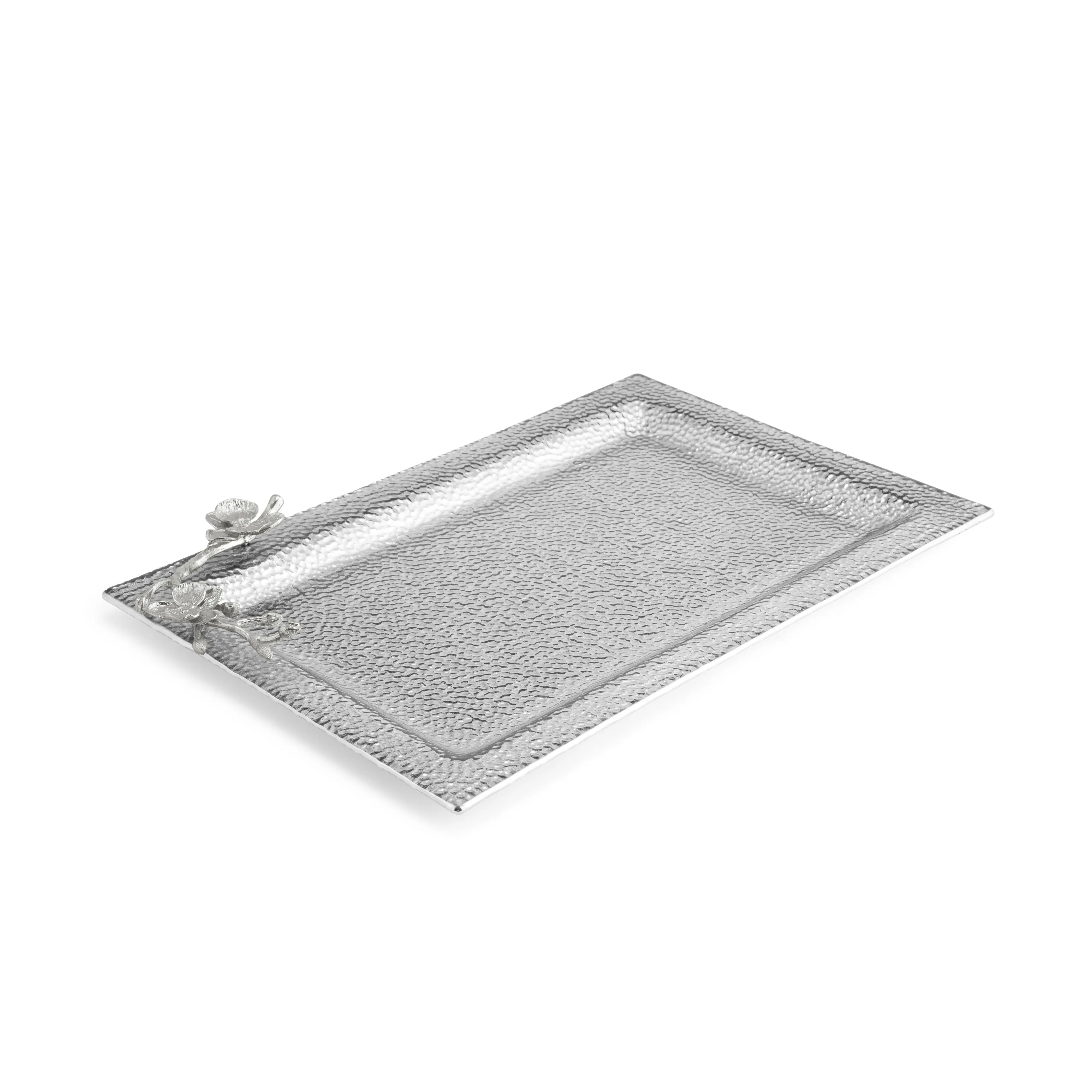 White Orchid Large Glass Tray