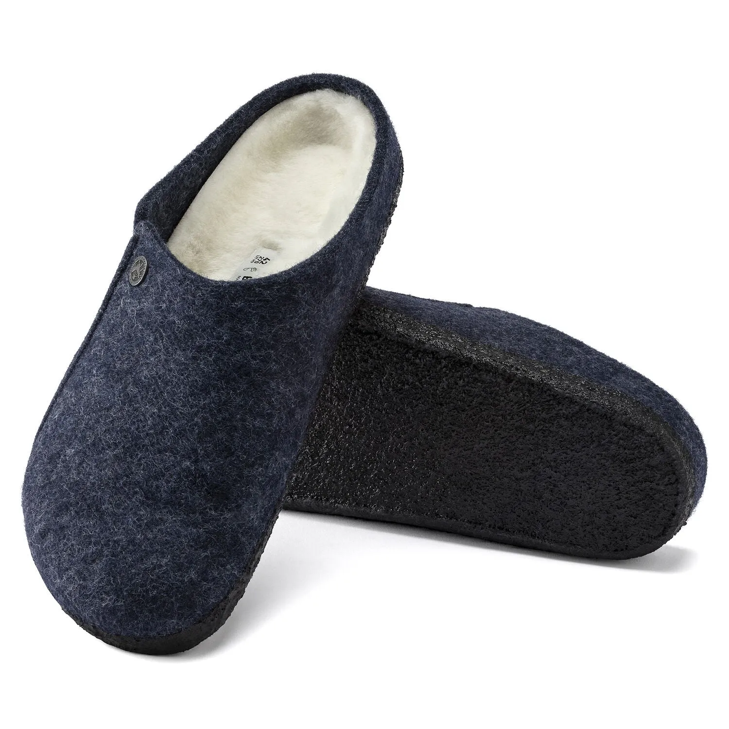 Zermatt Men - Dark Blue Wool Felt Shearling||Zermatt pour hommes - Feutre de laine et fourrure bleu foncé